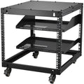 9U Open Frame Server Rack 584-1016mm Adjustable Depth Wall Mount