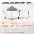 Carport 10x20ft Car Canopy Garage Shelter 8 Poles Boats