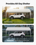 Carport 10x20ft Heavy Duty Portable Car Shelter Tent White