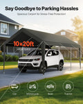 Carport 10x20ft Heavy Duty Portable Car Shelter Tent Grey