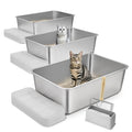 Cat Litter Box XL Stainless Steel 203mm Deep High Sides Scoop