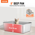 Cat Litter Box XL Stainless Steel 203mm Deep High Sides Scoop