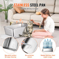Cat Litter Box XL Stainless Steel 203mm Deep High Sides Scoop