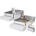 Stainless Steel Cat Litter Box XL 152mm Deep with Scoop Odour