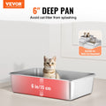 Stainless Steel Cat Litter Box XL 152mm Deep with Scoop Odour