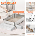 Stainless Steel Cat Litter Box XL 152mm Deep with Scoop Odour