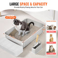 Stainless Steel Cat Litter Box XL 152mm Deep with Scoop Odour