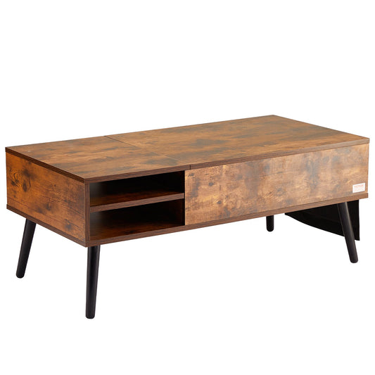 Lift Top Coffee Table 39.4" Rectangle Brown Living Room