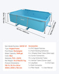 Bestway Frame Pool 3x2x0.762m Rectangular 3959L Steel Blue