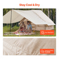 Inflatable Tents for Camping, 3-5 Person Easy Setup Blow up Tent with Hand Pump, 300D Oxford 4 Season Glamping Tent with Canopy, Stove Jack, 2 Doors & 2 Mesh Windows (Storage Bag Included)