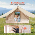 Inflatable Tents for Camping, 3-5 Person Easy Setup Blow up Tent with Hand Pump, 300D Oxford 4 Season Glamping Tent with Canopy, Stove Jack, 2 Doors & 2 Mesh Windows (Storage Bag Included)