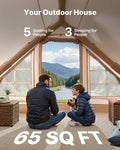 Inflatable Camping Tent 5 Person 4 Season Glamping Stove Jack 2 Door