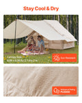 Inflatable Camping Tent 5 Person 4 Season Glamping Stove Jack 2 Door