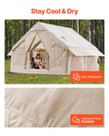 Inflatable Camping Tent 4-6 Person 4 Season Glamping Stove Jack 2Door