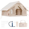 Inflatable Camping Tent 4-6 Person 4 Season Glamping Stove Jack 2Door