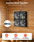 Solar Fan 25W 4-Fans 2668RPM Greenhouse Grow Tent Chicken Coop