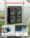 Solar Fan 25W 4-Fans 2668RPM Greenhouse Grow Tent Chicken Coop