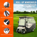 Golf Cart Enclosure, 420D Polyester Driving Enclosure with 4-Sided Transparent Windows, 4 Passenger Club Car Covers Universal Fits for Most Brand Carts, Sunproof and Dustproof Outdoor Cart Cover