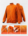 Welding Jacket M Heavy Duty Cowhide Leather Flame-Resistant Waterproof