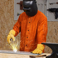 Flame-Resistant Welding Jacket Heavy Duty Leather XL