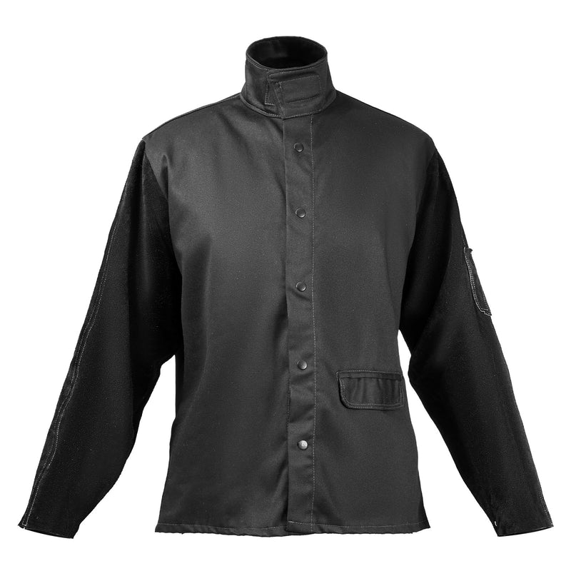FR Welding Jacket Large Heavy Duty Cowhide Leather 9oz Cotton