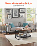 3 Piece Round Coffee Table Set 80cm With 2 End Tables