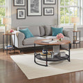 3 Piece Round Coffee Table Set 80cm With 2 End Tables