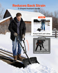 Snow Shovel 45.5cm Wide D-Handle Non Slip Lightweight Snowplow