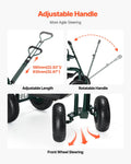 Garden Cart Seat Swivel Wheels Extendable Handle Storage Box