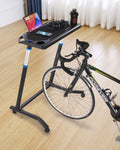 Mobile Cycling Desk Foldable Bike Trainer Fitness Desk with Lockable Wheel