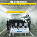 Air Compressor 100L Tank 3HP Oil Free Ultra Silent Inflator