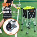 Foldable Tennis Ball Hopper 150 Ball Capacity Aluminum Wheels Portable