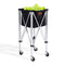 Foldable Tennis Ball Hopper 180 Balls Aluminum Alloy Cart Wheels