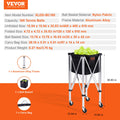 Foldable Tennis Ball Hopper 180 Balls Aluminum Alloy Cart Wheels