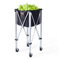 Foldable Tennis Ball Hopper 180 Balls Aluminum Alloy Cart Wheels