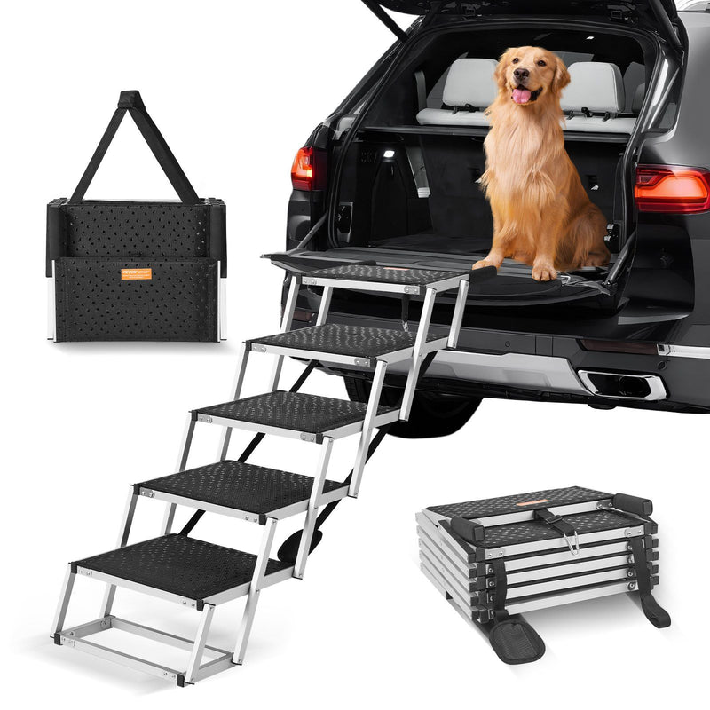 Dog Car Steps 5-Step Folding Ramp Lightweight Aluminum 150kg