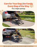 Dog Stairs for Car, 4 Steps Extra Wide Foldable Dog Ramp for Large Dogs with Non-Slip Surface, Portable Lightweight Pet Stairs Ladder for Car, SUV, Truck, High Bed, Sofa, Support up to 113 kg