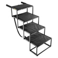Dog Stairs for Car, 4 Steps Extra Wide Foldable Dog Ramp for Large Dogs with Non-Slip Surface, Portable Lightweight Pet Stairs Ladder for Car, SUV, Truck, High Bed, Sofa, Support up to 113 kg