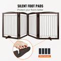 Free Standing Dog Gate 32x96.5 inch Freestanding Pet Gate Foldable Brown