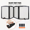 Freestanding Dog Gate 32x96.5 Inch Foldable Pet Brown