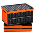 Collapsible Storage Bins 45L 3 Pack Stackable Folding Crates Lids
