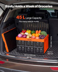 Collapsible Storage Bins 45L 3 Pack Stackable Folding Crates Lids
