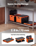 Collapsible Storage Bins 45L 3 Pack Stackable Folding Crates Lids
