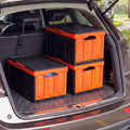 Collapsible Storage Bins 45L 3 Pack Stackable Folding Crates Lids