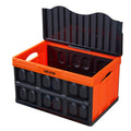Collapsible Storage Bins 45L 3 Pack Stackable Folding Crates Lids