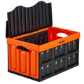 Collapsible Storage Bins 45L 3 Pack Stackable Folding Crates Lids