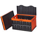 Collapsible Storage Bins 45L 3 Pack Stackable Folding Crates Lids