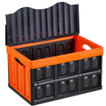 Plastic Collapsible Storage Bins with Lids, 45L 3Packs, Stackable Folding Storage Crates with Handles, Holds 20 kg Per Bin, Heavy Duty Containers, Space-Saving Baskets, for Home Organizing