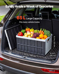 Plastic Collapsible Storage Bins 65L 2 Pack Stackable Folding Crates