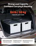 Plastic Collapsible Storage Bins 65L 2 Pack Stackable Folding Crates